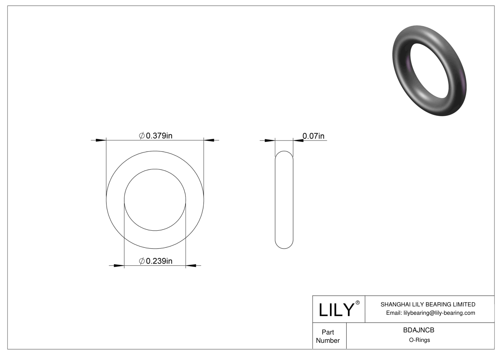 BDAJNCB 圆形耐化学性 O 形圈 cad drawing