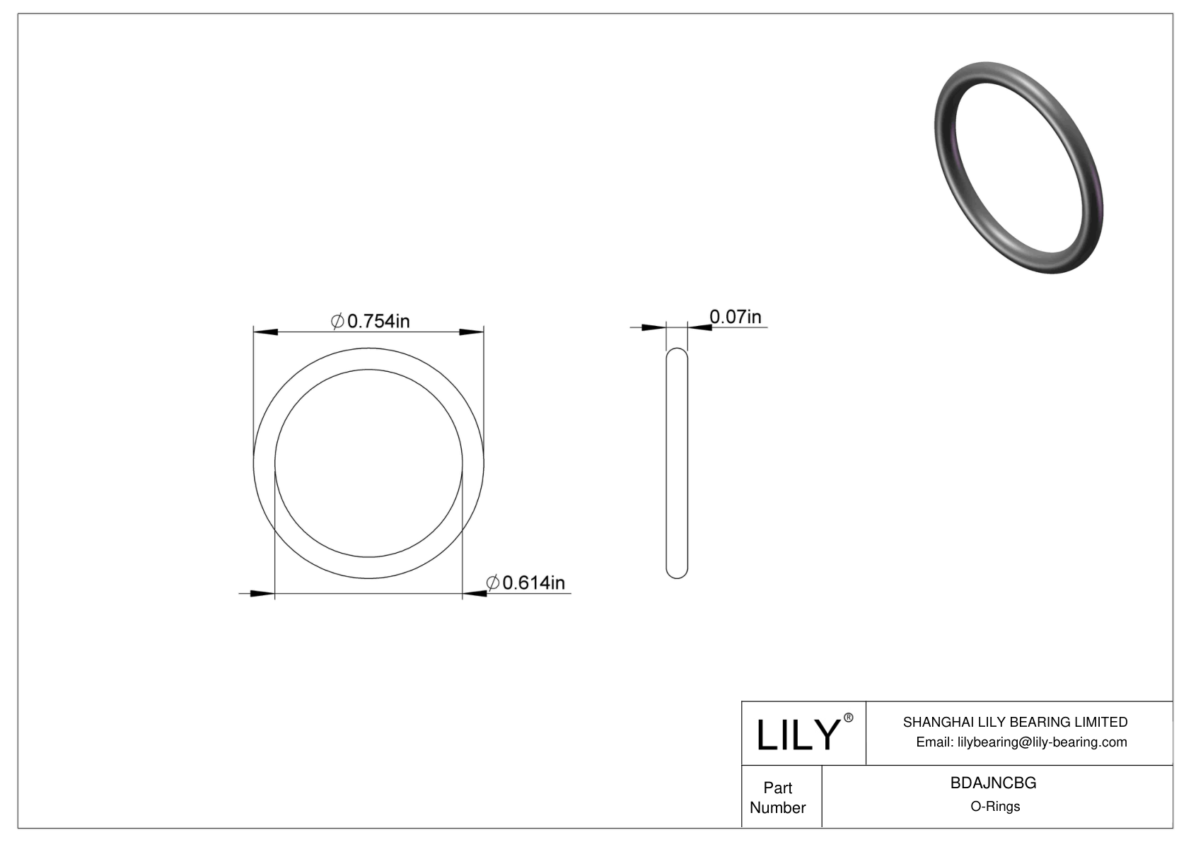 BDAJNCBG Chemical Resistant O-rings Round cad drawing