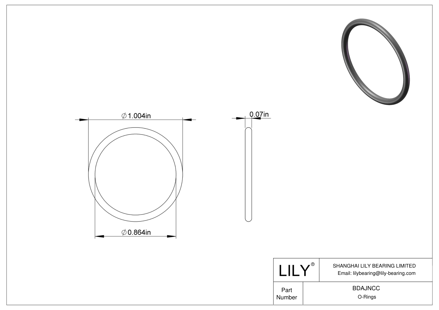 BDAJNCC Chemical Resistant O-rings Round cad drawing