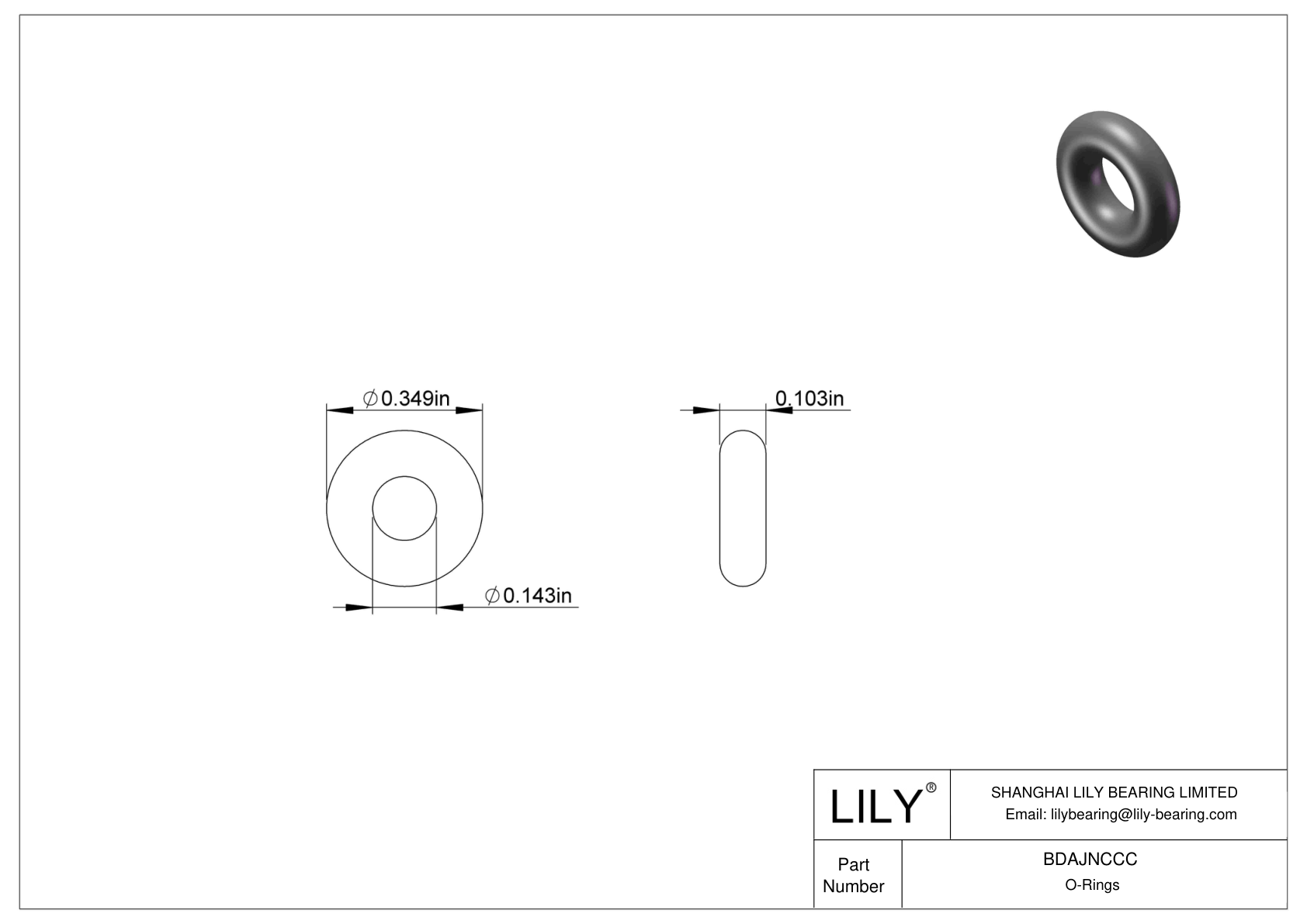 BDAJNCCC Chemical Resistant O-rings Round cad drawing