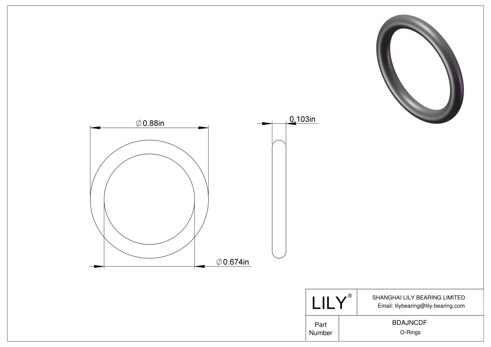 BDAJNCDF Chemical Resistant O-rings Round cad drawing