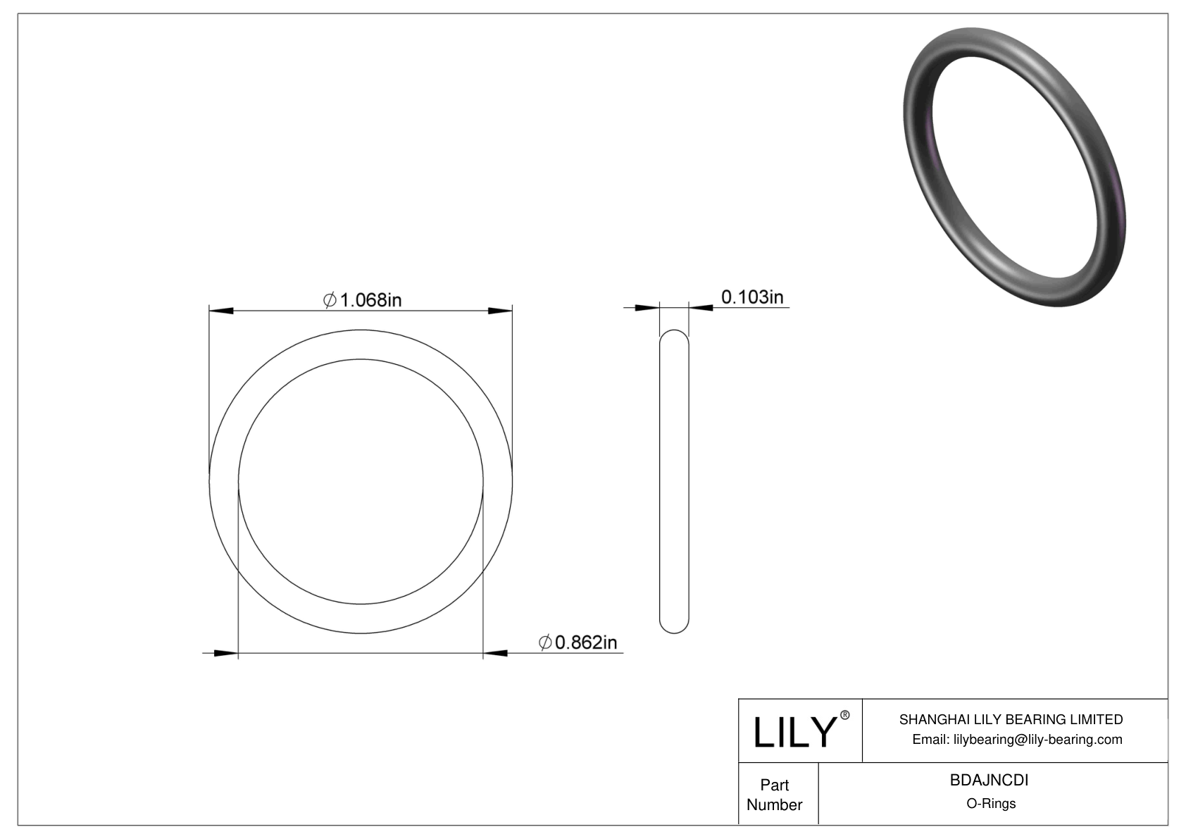 BDAJNCDI Chemical Resistant O-rings Round cad drawing