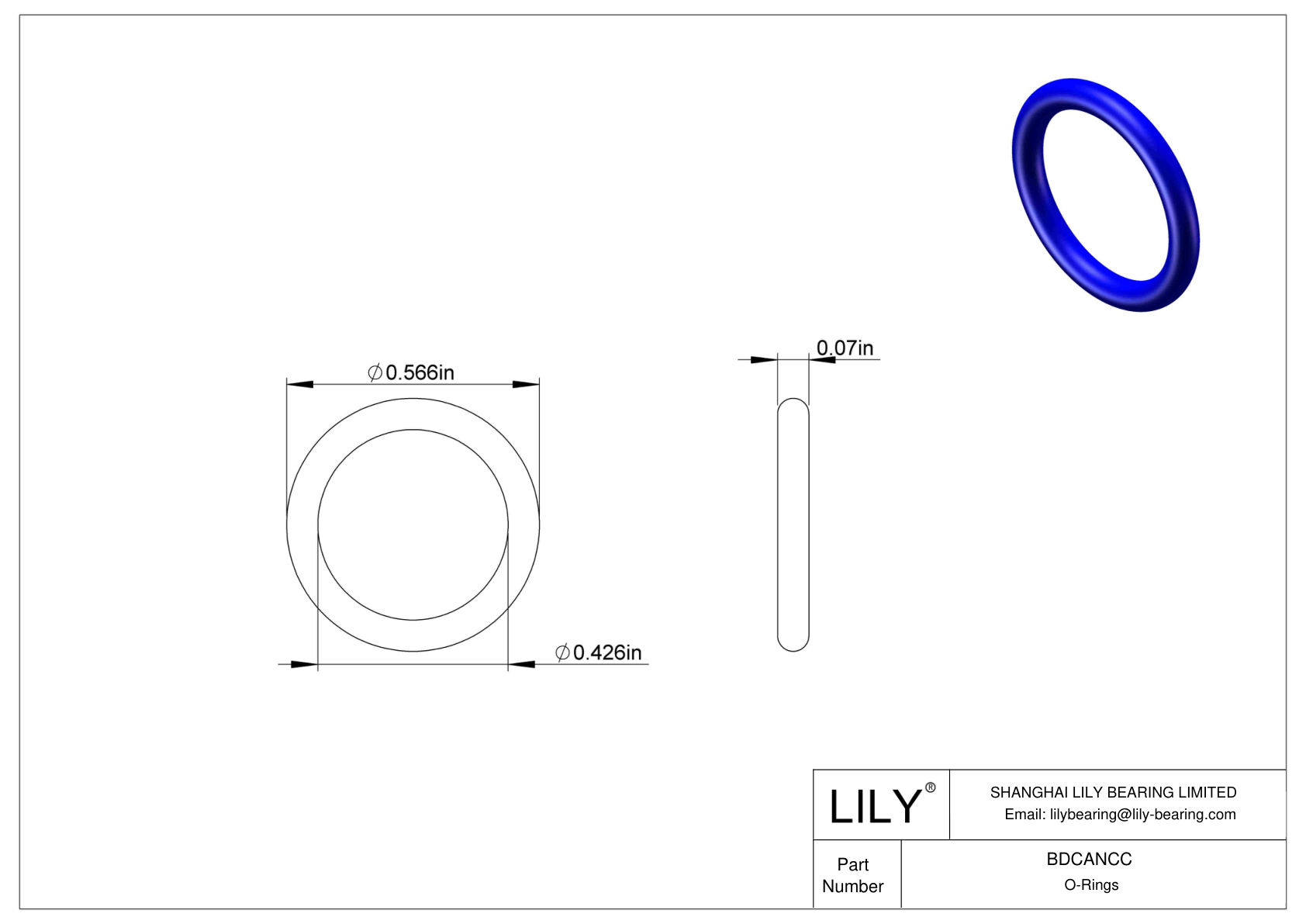 BDCANCC Chemical Resistant O-rings Round cad drawing