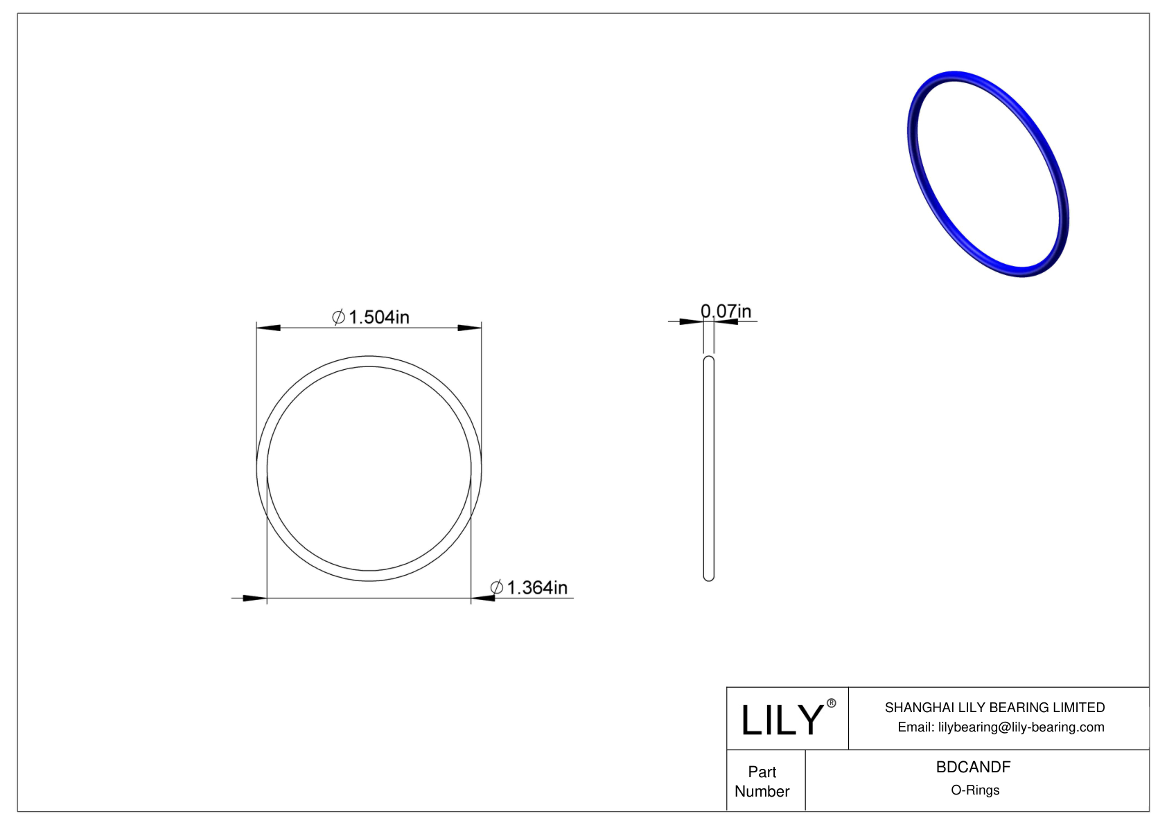 BDCANDF Chemical Resistant O-rings Round cad drawing