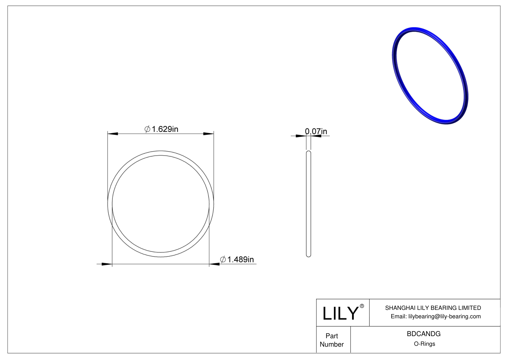 BDCANDG Juntas tóricas redondas resistentes a productos químicos cad drawing