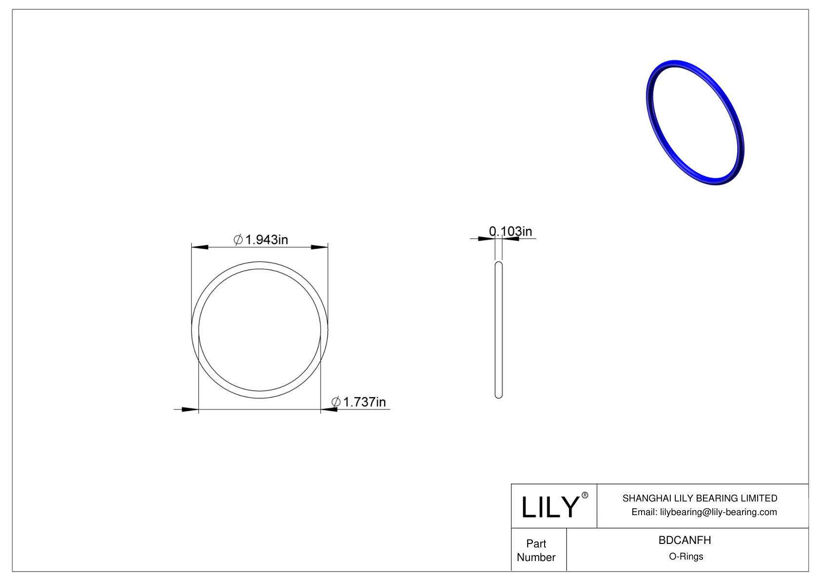 BDCANFH 圆形耐化学性 O 形圈 cad drawing