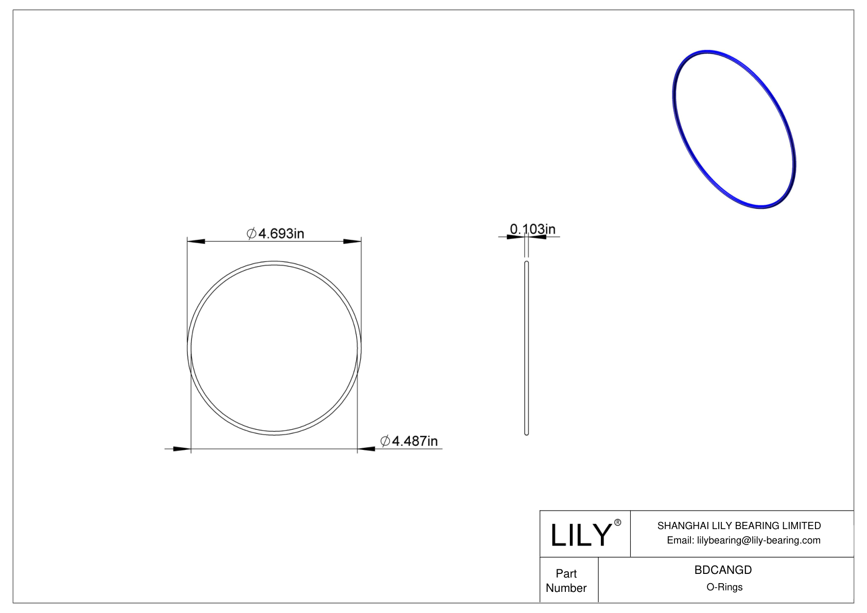 BDCANGD 圆形耐化学性 O 形圈 cad drawing