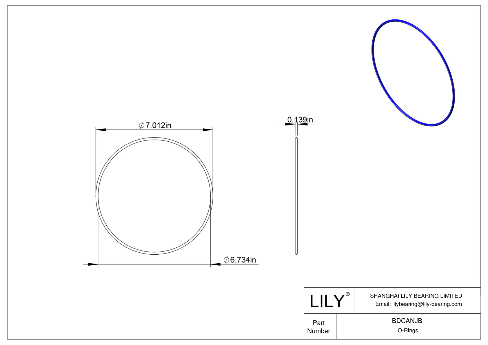 BDCANJB Chemical Resistant O-rings Round cad drawing