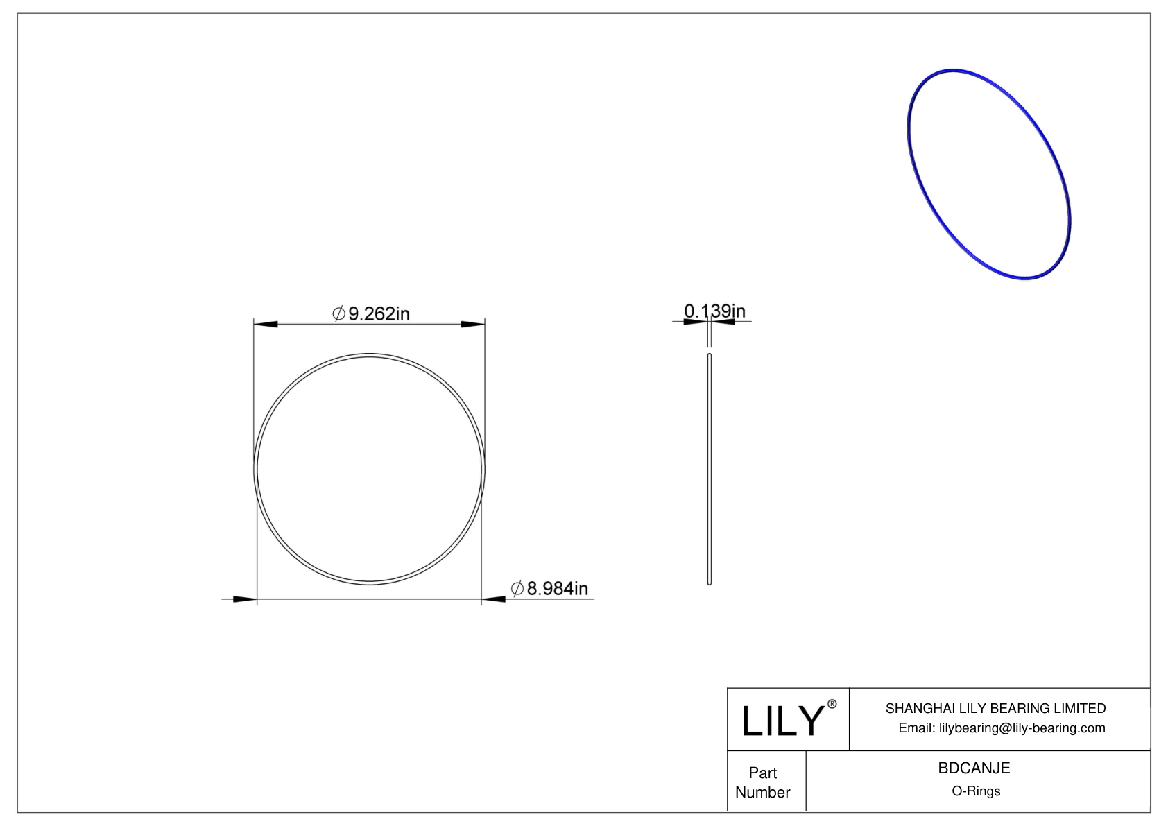 BDCANJE 圆形耐化学性 O 形圈 cad drawing