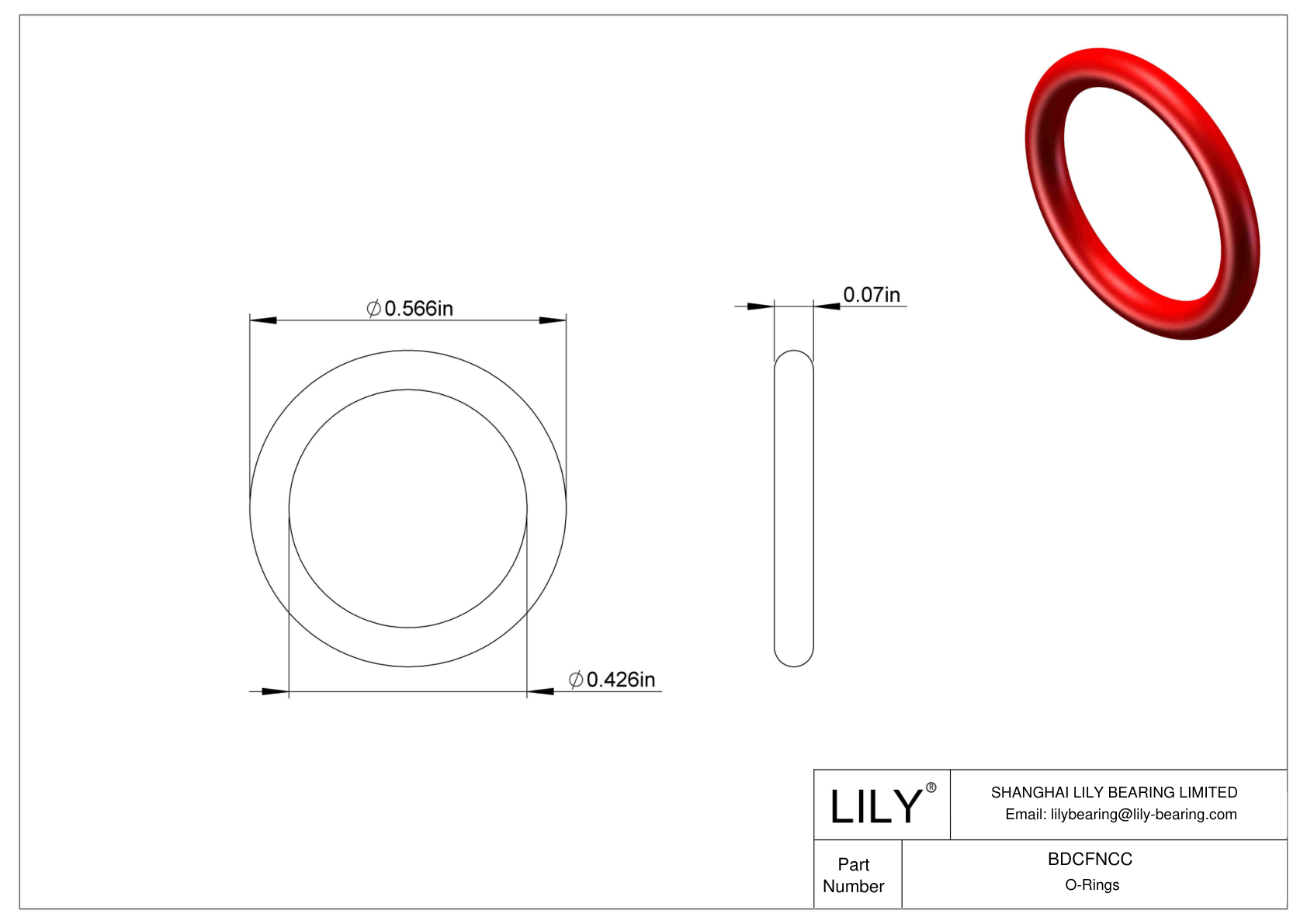 BDCFNCC High Temperature O-Rings Round cad drawing