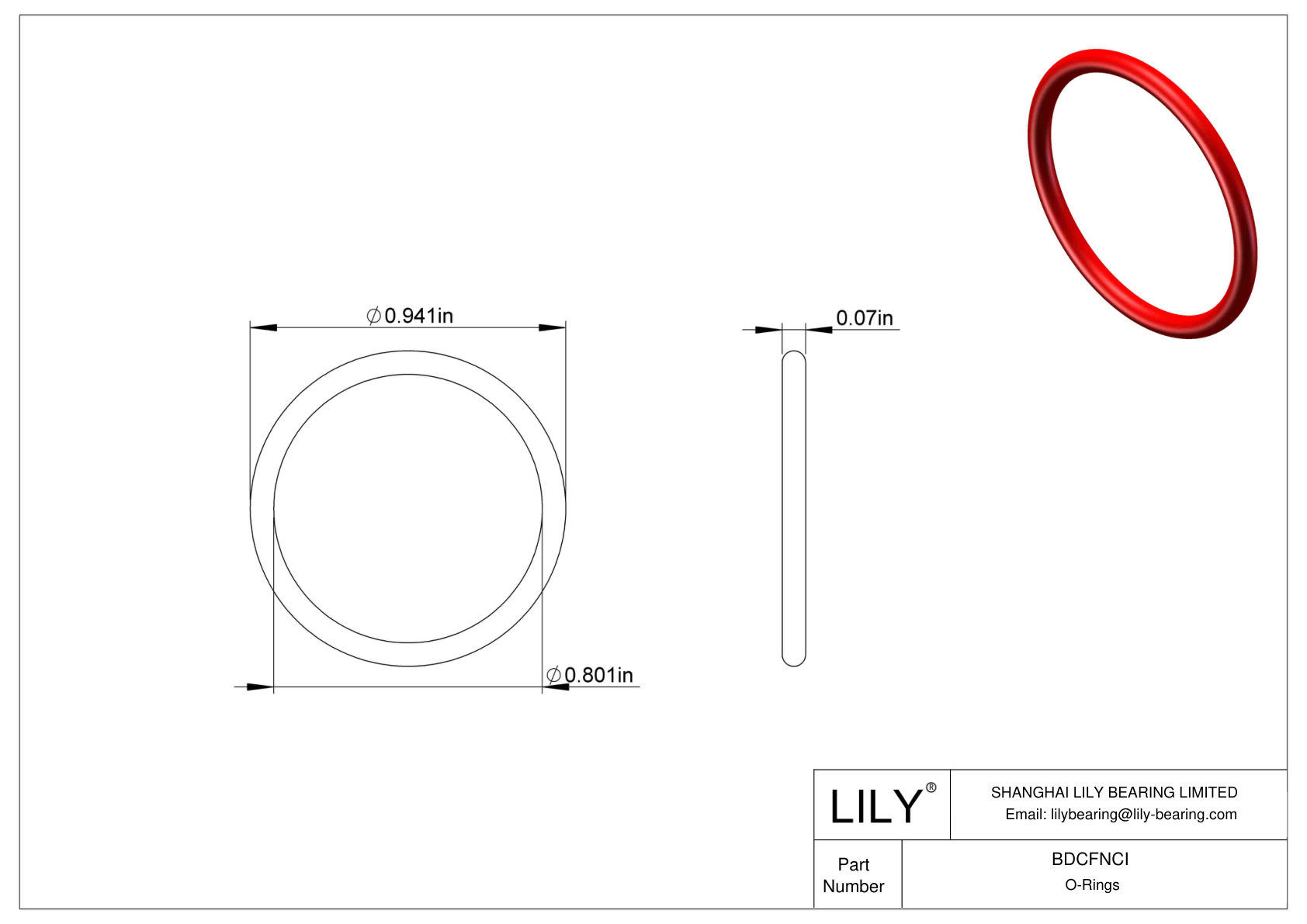 BDCFNCI High Temperature O-Rings Round cad drawing