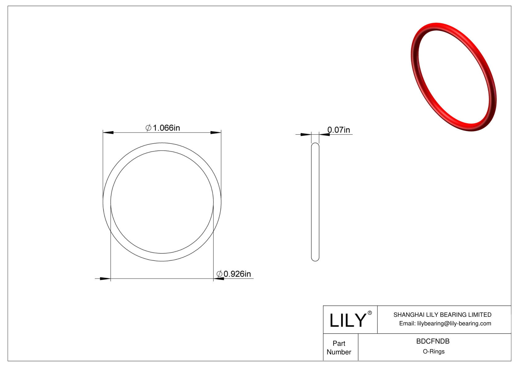 BDCFNDB High Temperature O-Rings Round cad drawing