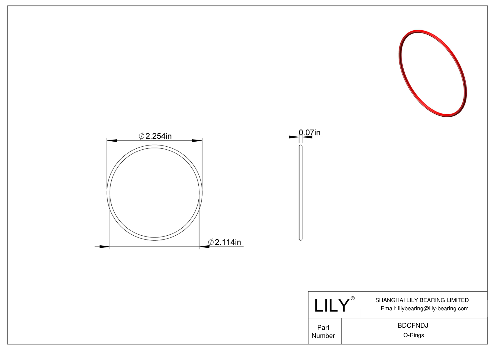 BDCFNDJ High Temperature O-Rings Round cad drawing