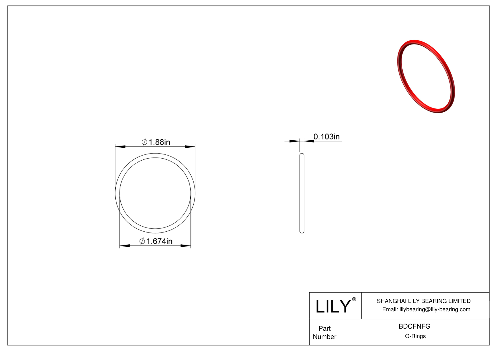 BDCFNFG High Temperature O-Rings Round cad drawing