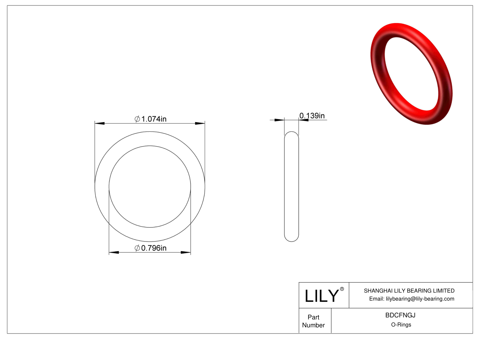 BDCFNGJ High Temperature O-Rings Round cad drawing