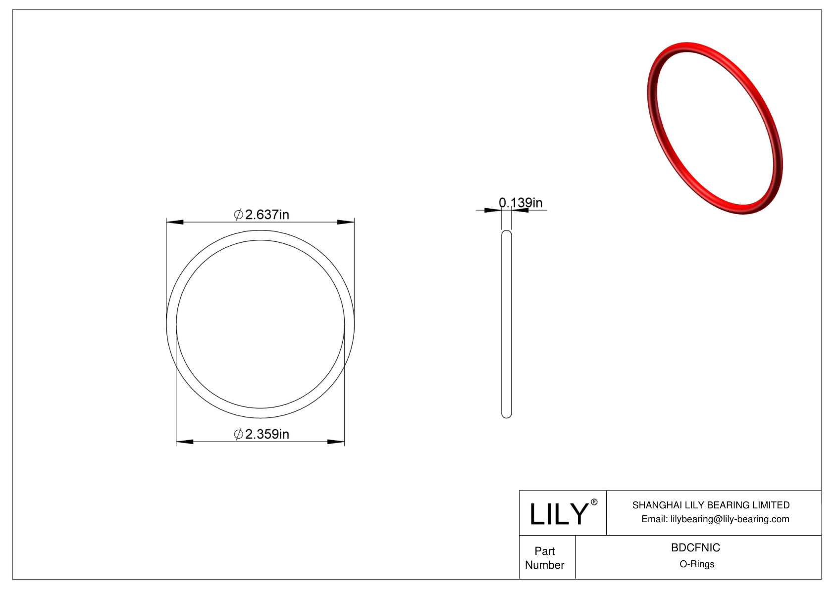 BDCFNIC 圆形高温 O 形圈 cad drawing