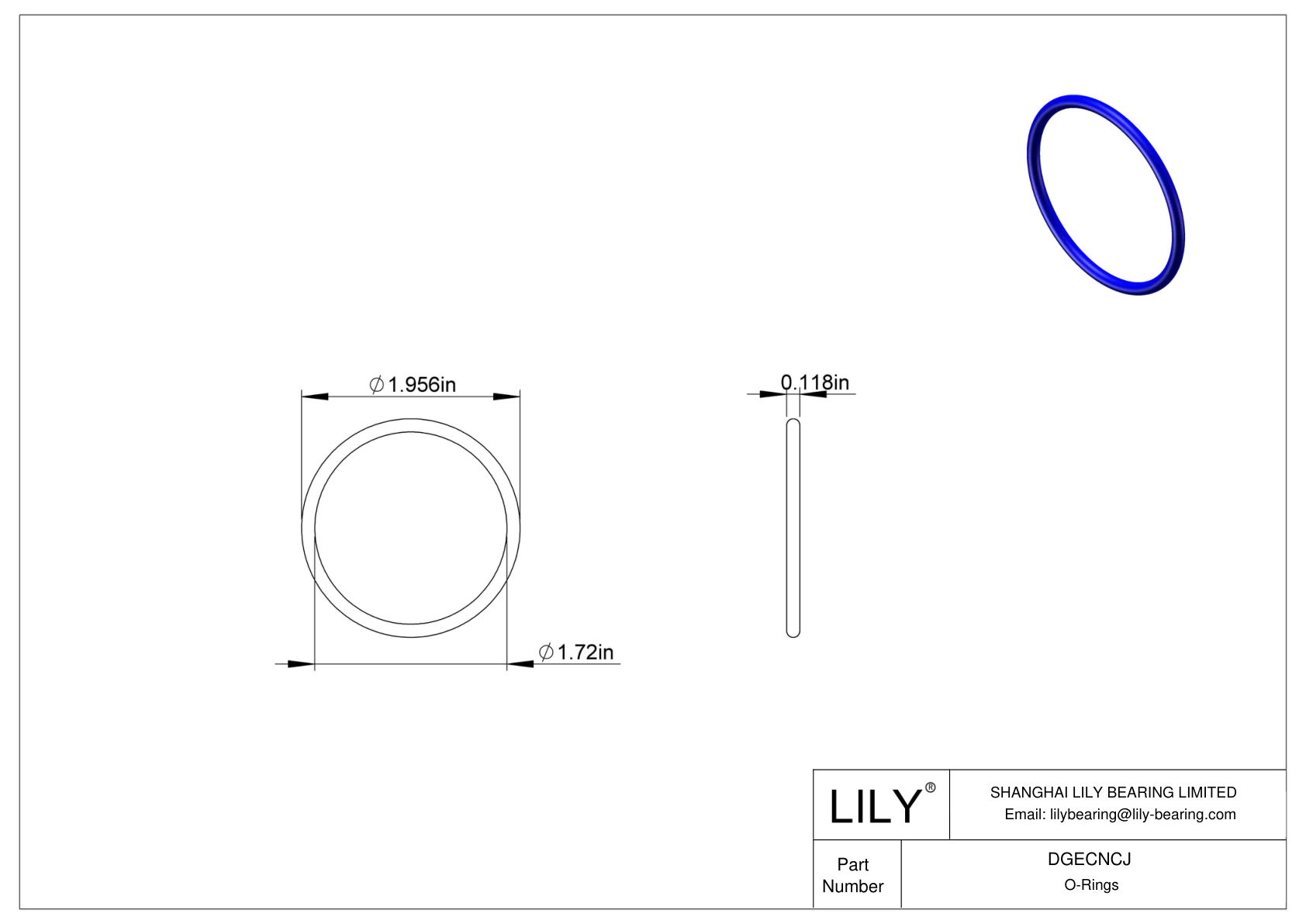 DGECNCJ 圆形耐化学性 O 形圈 cad drawing