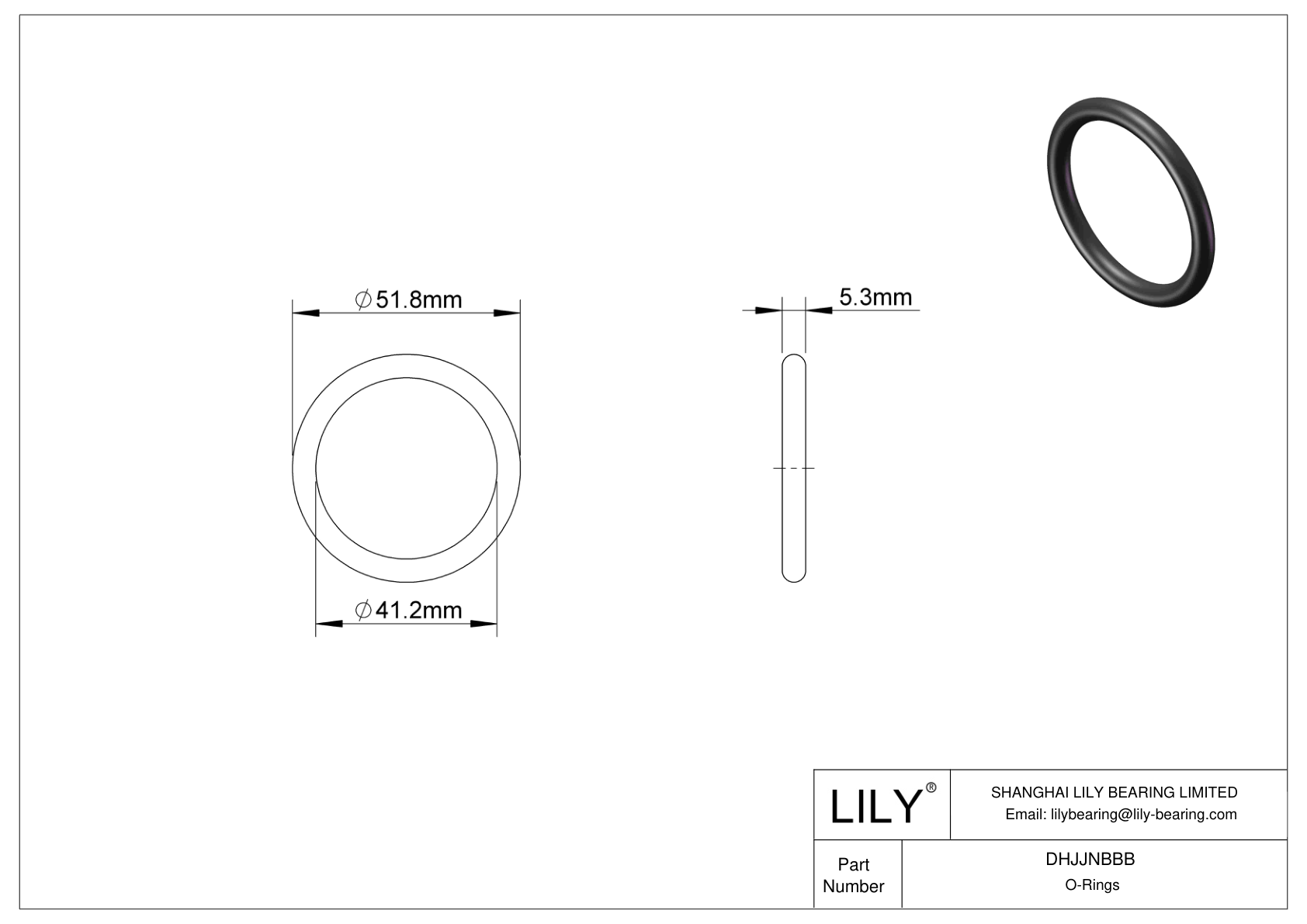 DHJJNBBB Juntas tóricas redondas resistentes al aceite cad drawing