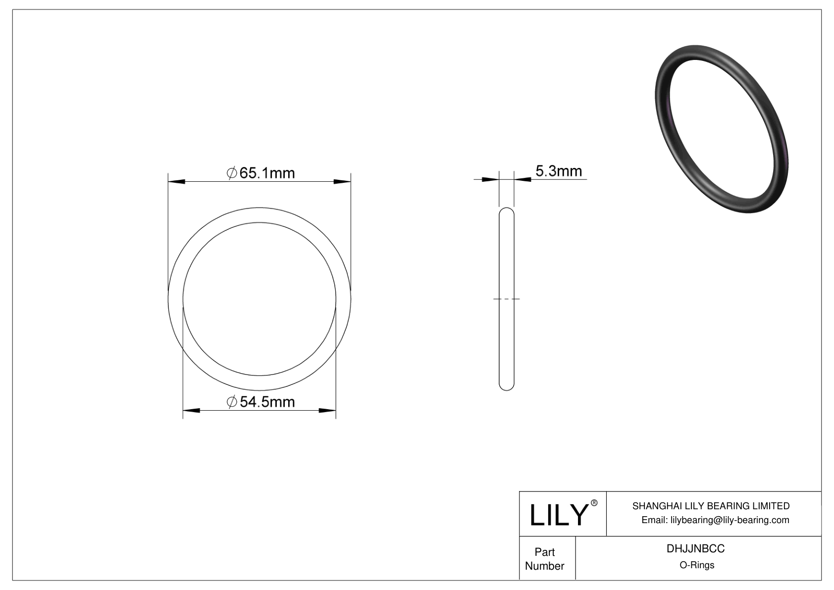 DHJJNBCC Oil Resistant O-Rings Round cad drawing