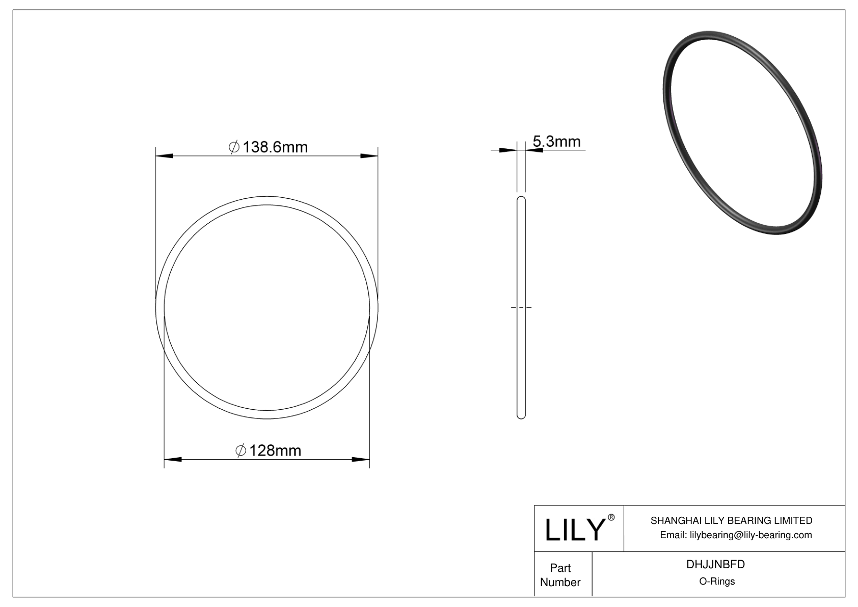 DHJJNBFD Juntas tóricas redondas resistentes al aceite cad drawing