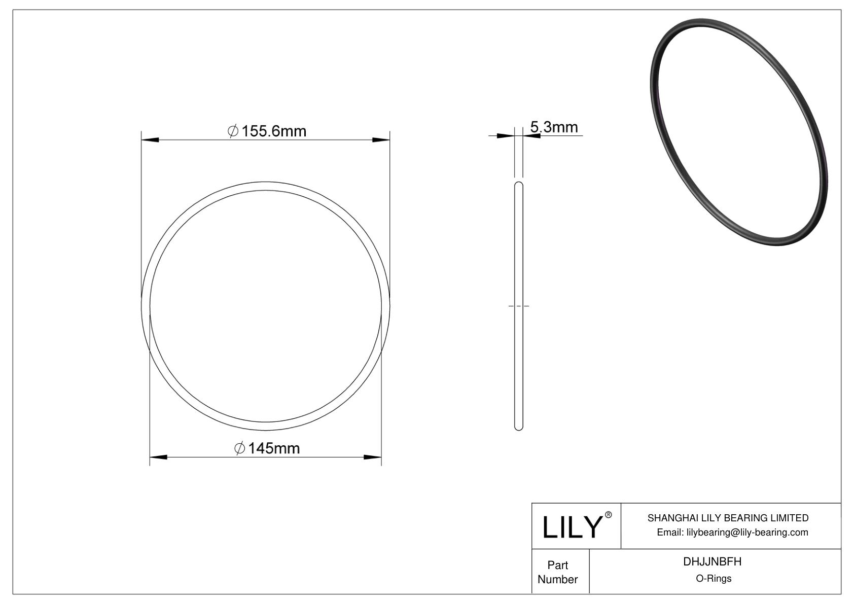 DHJJNBFH Juntas tóricas redondas resistentes al aceite cad drawing