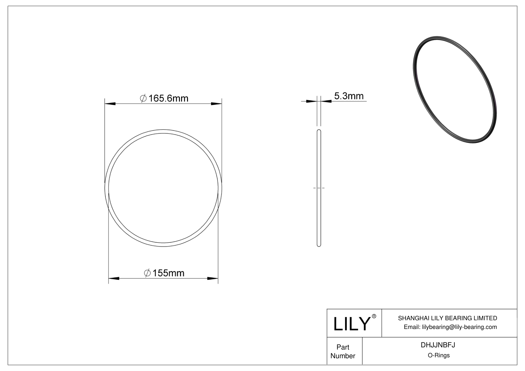 DHJJNBFJ Oil Resistant O-Rings Round cad drawing