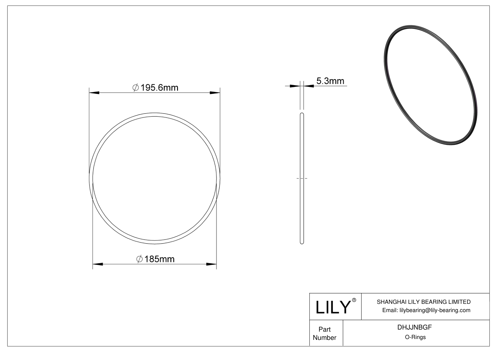 DHJJNBGF Juntas tóricas redondas resistentes al aceite cad drawing