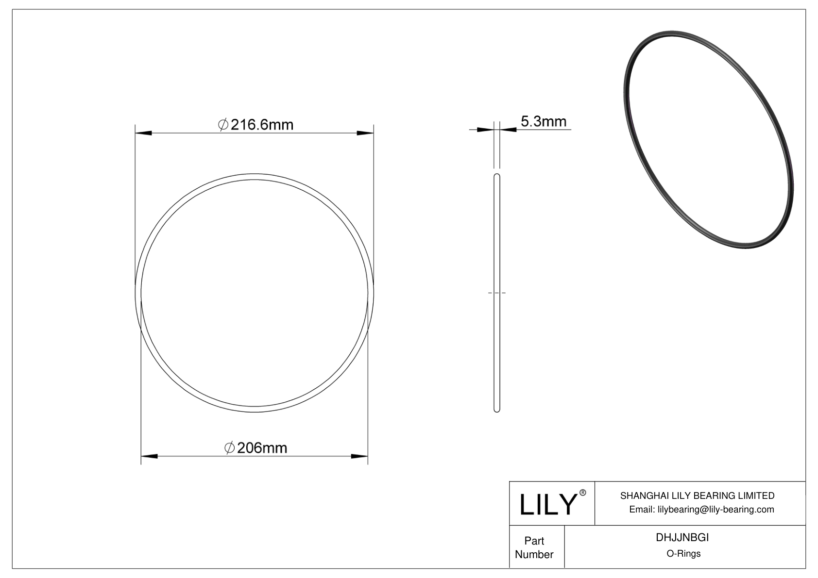 DHJJNBGI Juntas tóricas redondas resistentes al aceite cad drawing