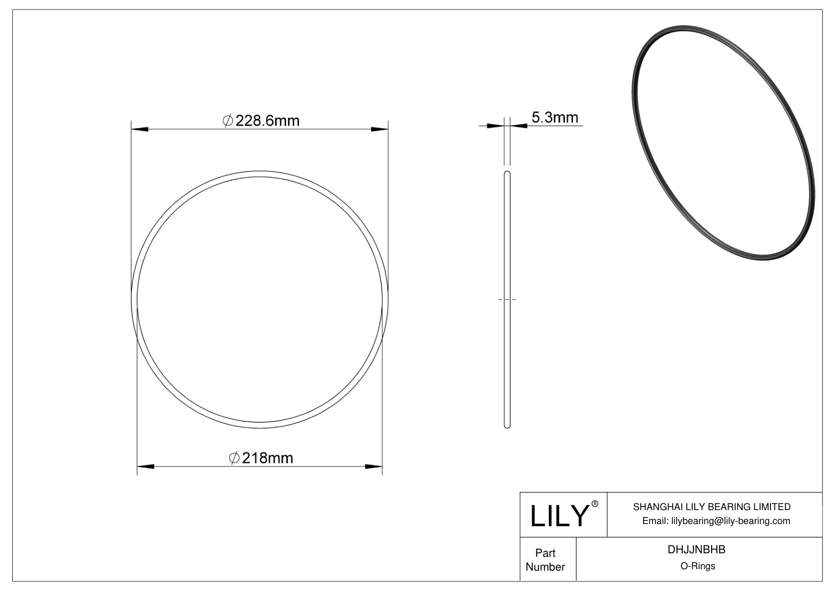 DHJJNBHB Juntas tóricas redondas resistentes al aceite cad drawing