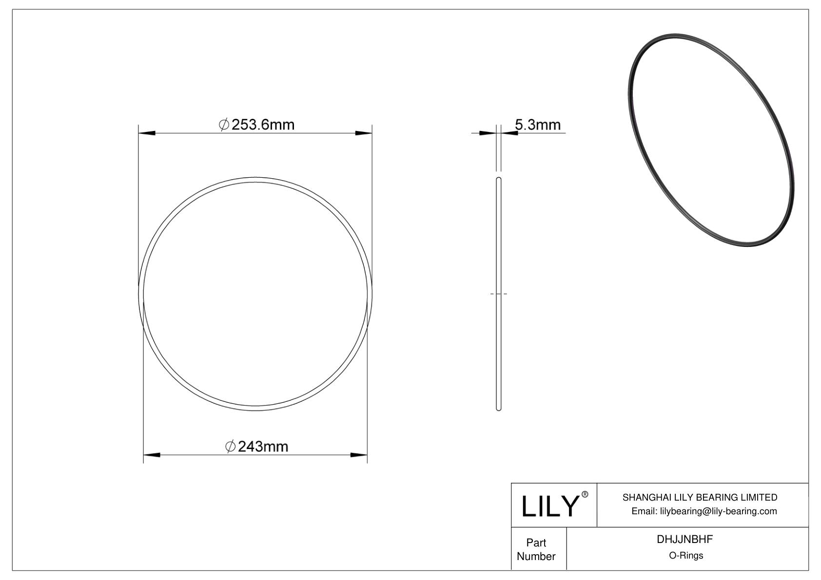 DHJJNBHF Juntas tóricas redondas resistentes al aceite cad drawing