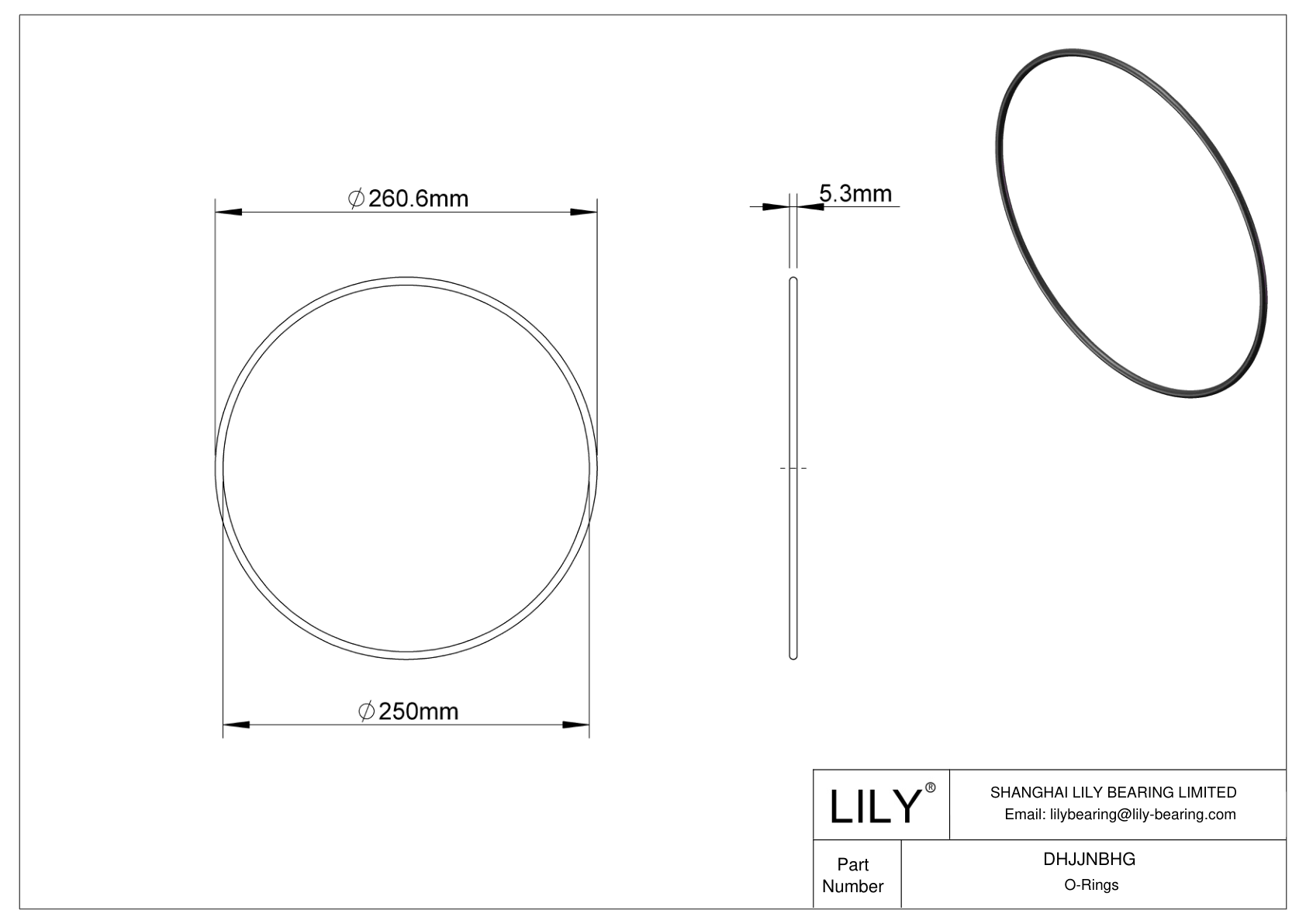 DHJJNBHG Juntas tóricas redondas resistentes al aceite cad drawing