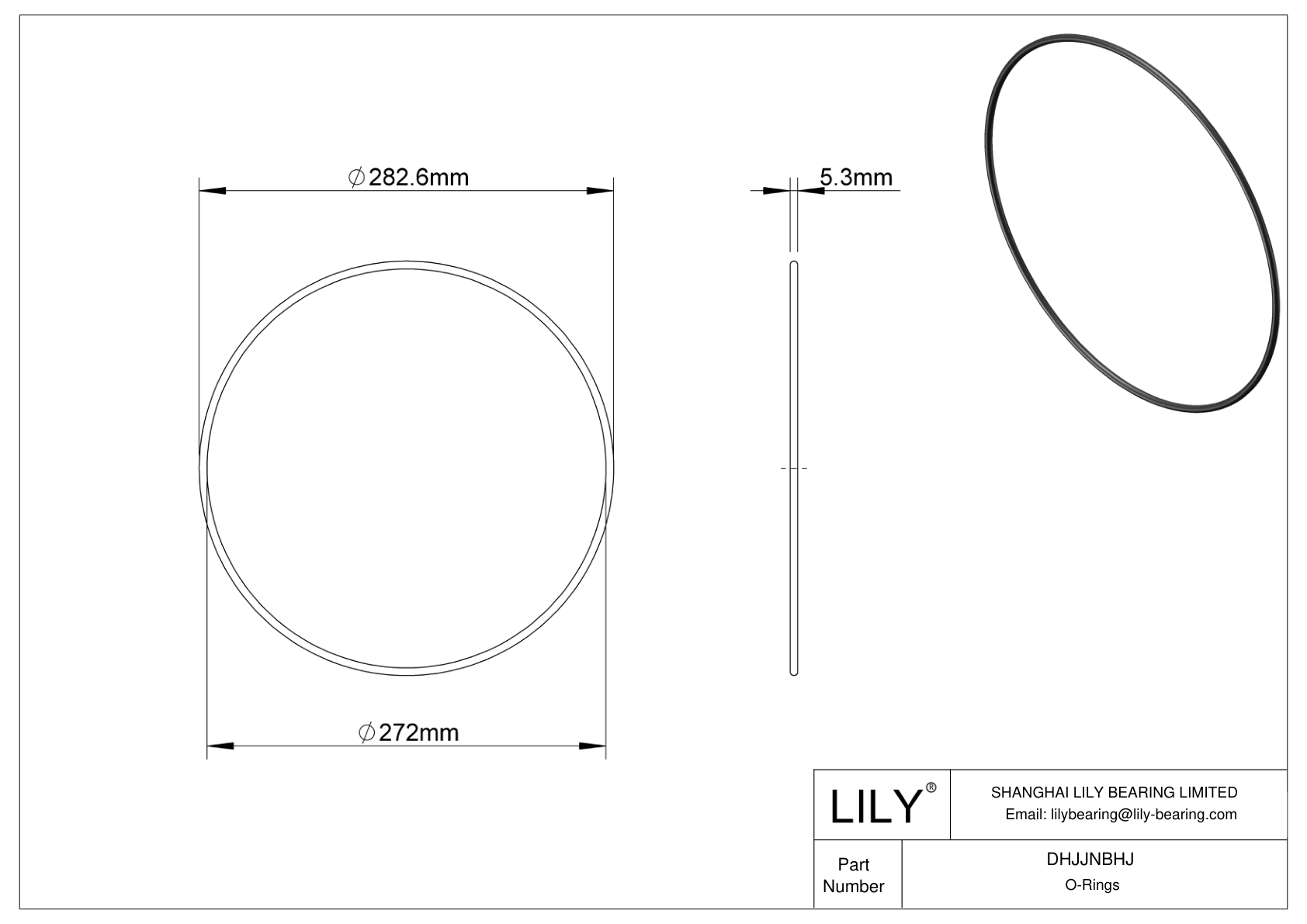 DHJJNBHJ Juntas tóricas redondas resistentes al aceite cad drawing