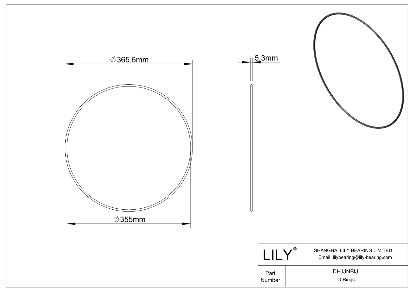 DHJJNBIJ Juntas tóricas redondas resistentes al aceite cad drawing