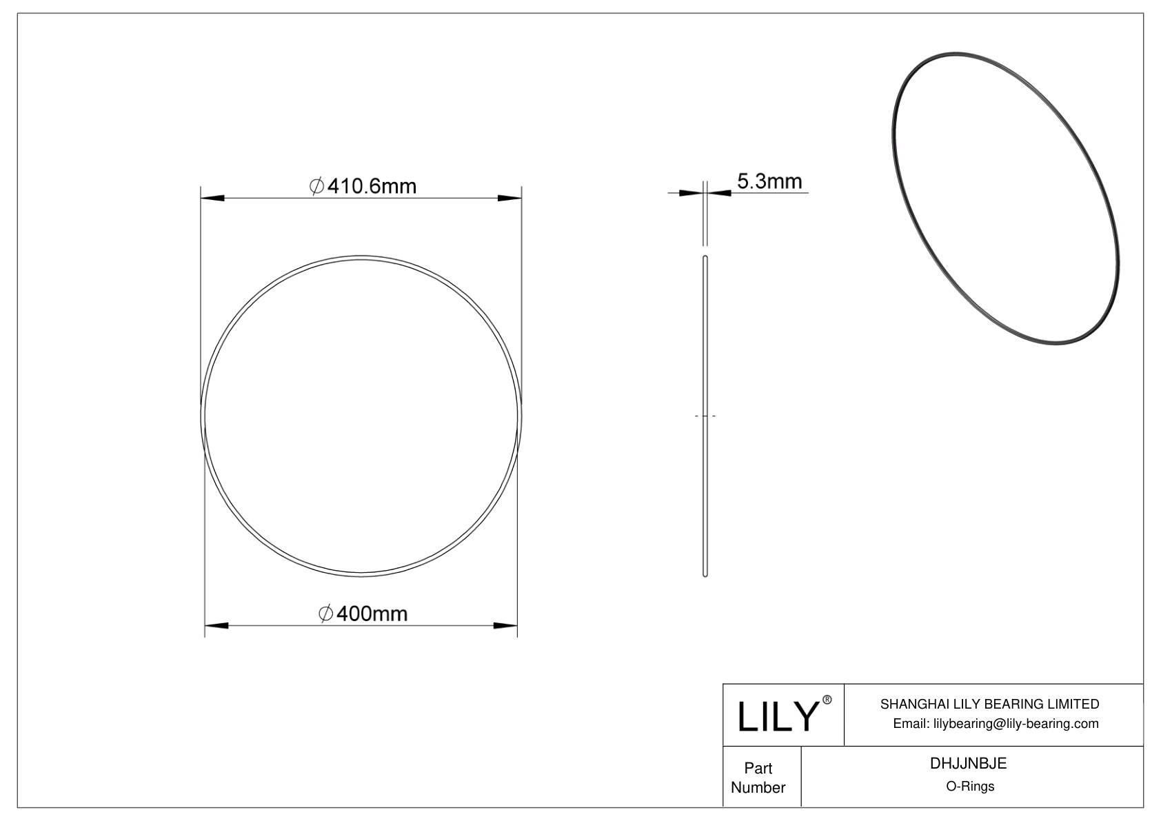 DHJJNBJE Juntas tóricas redondas resistentes al aceite cad drawing