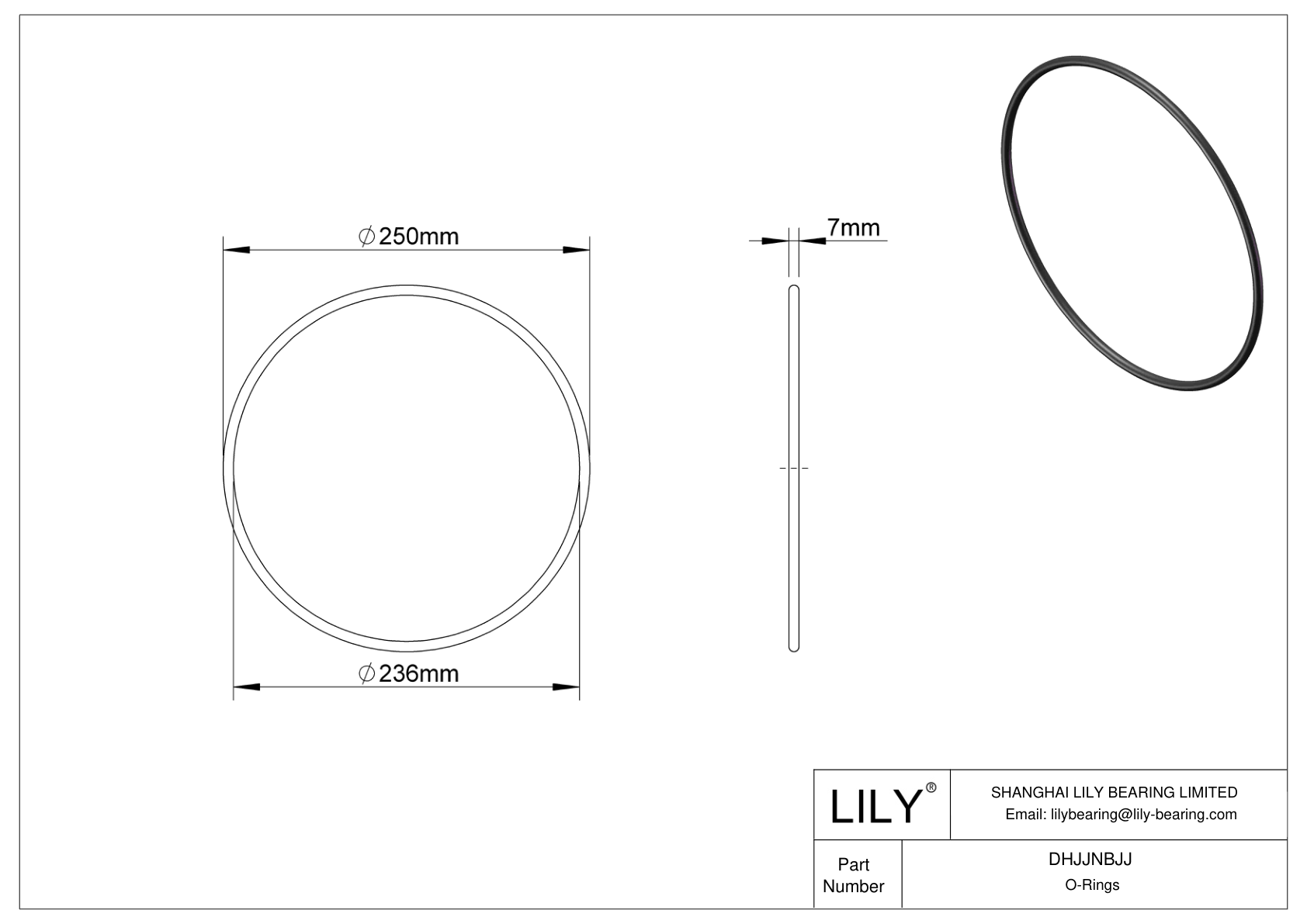 DHJJNBJJ Oil Resistant O-Rings Round cad drawing