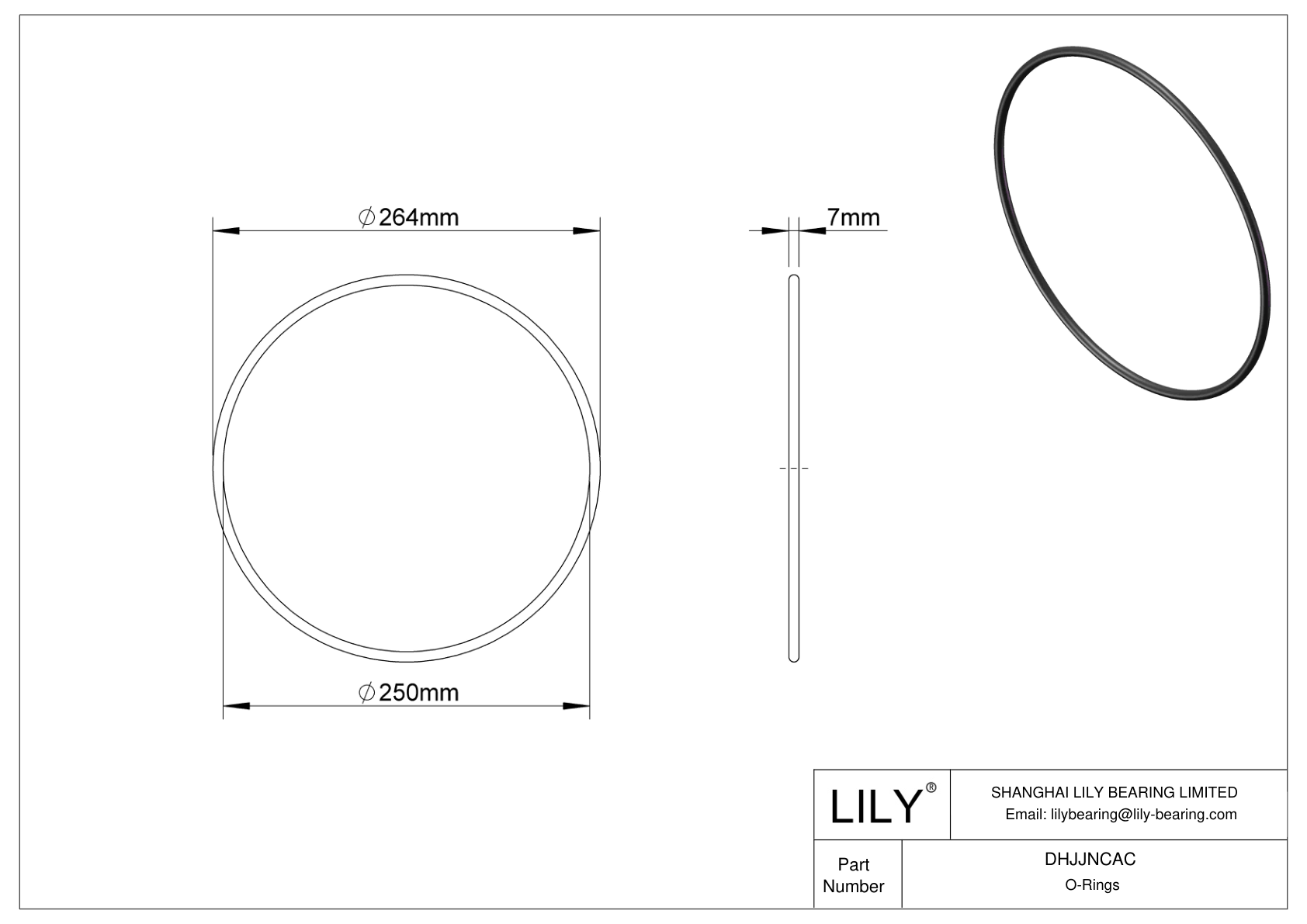 DHJJNCAC Oil Resistant O-Rings Round cad drawing