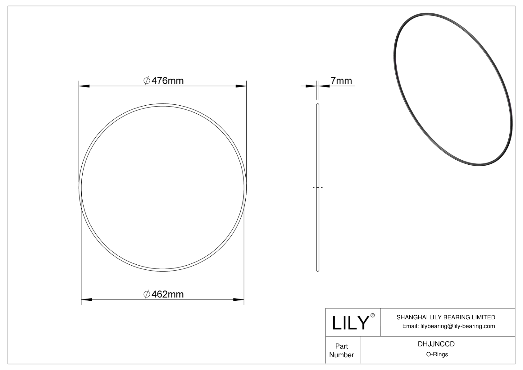 DHJJNCCD Oil Resistant O-Rings Round cad drawing