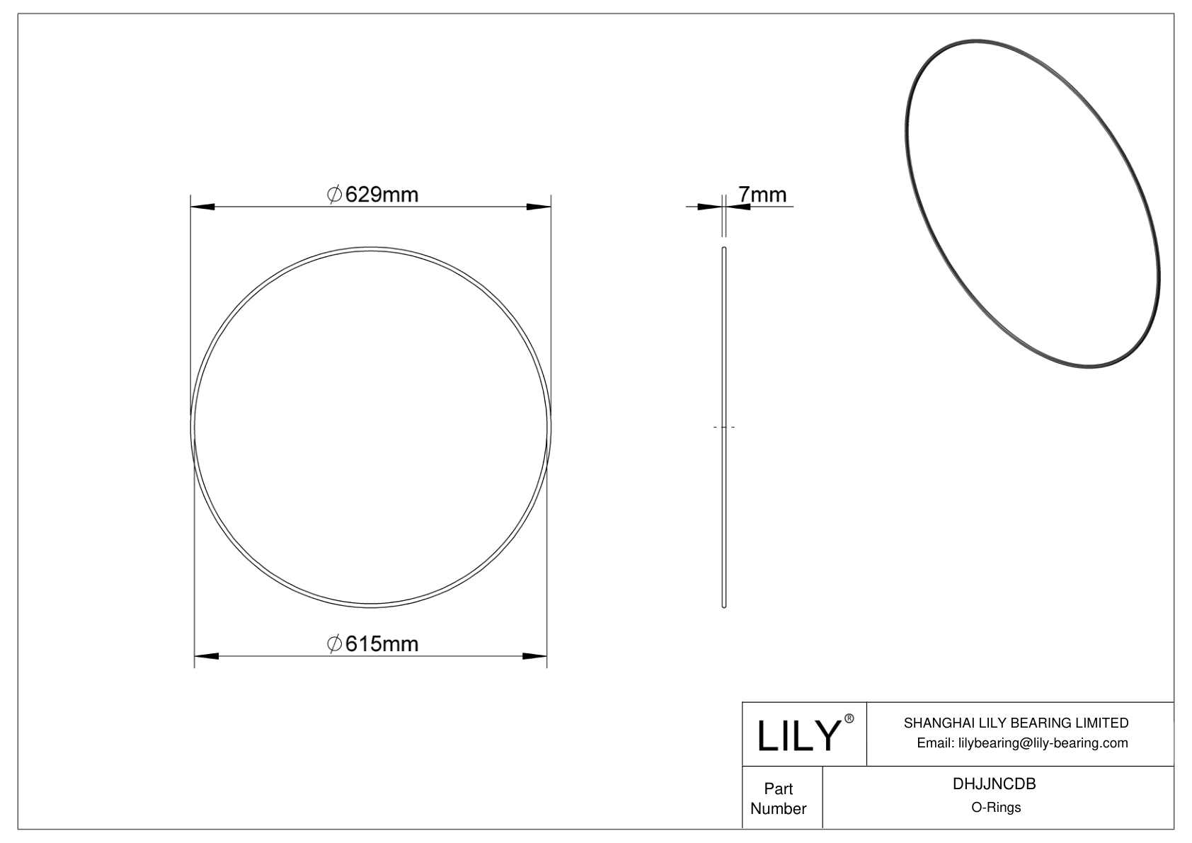 DHJJNCDB Oil Resistant O-Rings Round cad drawing