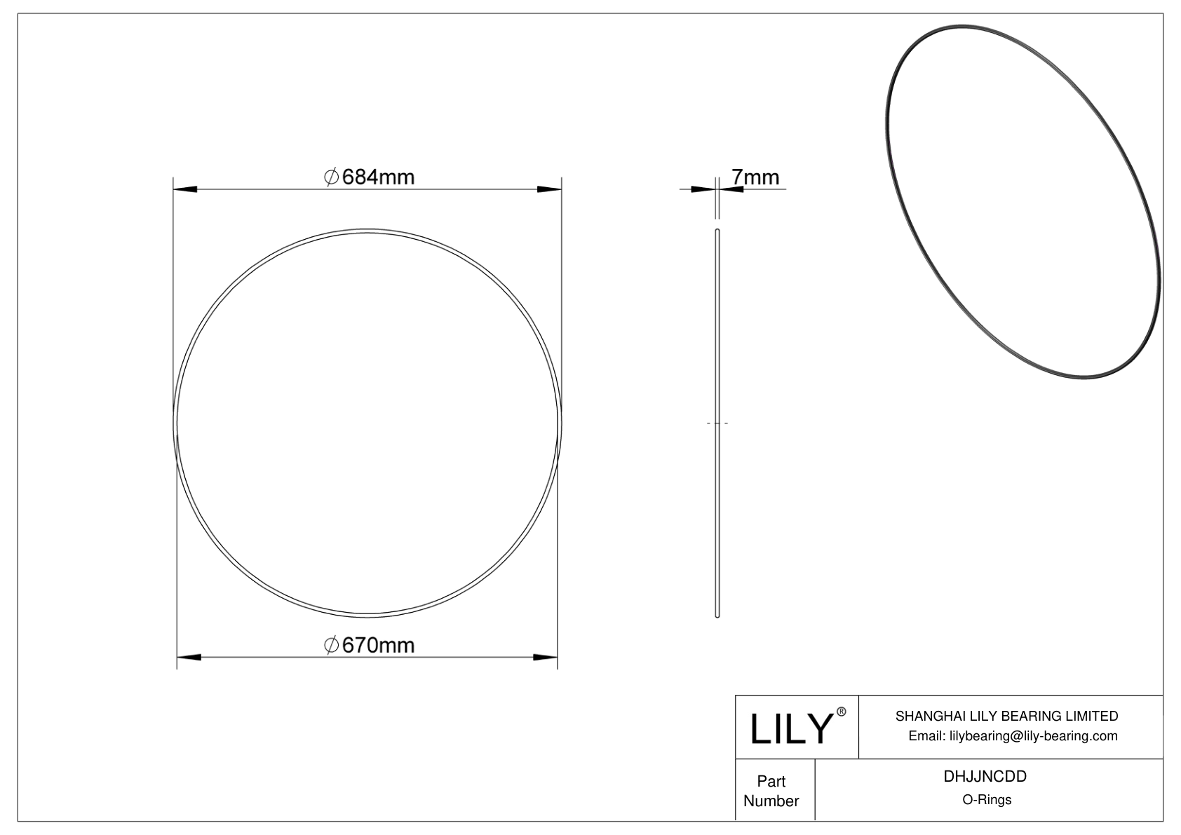 DHJJNCDD Oil Resistant O-Rings Round cad drawing