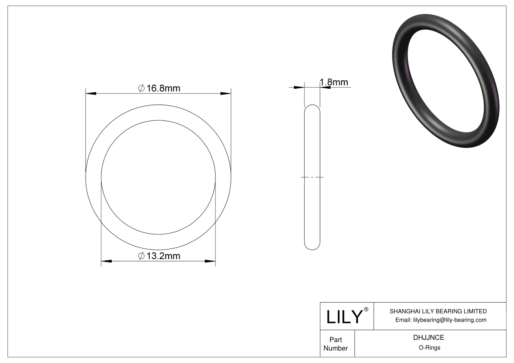 DHJJNCE Juntas tóricas redondas resistentes al aceite cad drawing