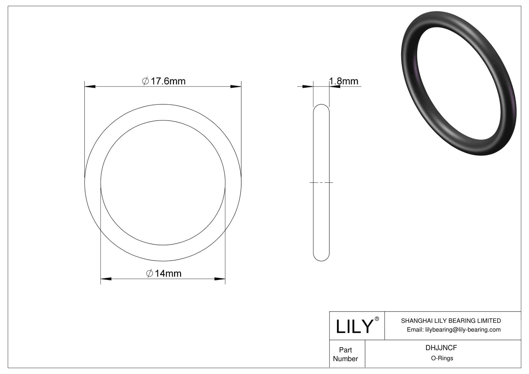 DHJJNCF Juntas tóricas redondas resistentes al aceite cad drawing