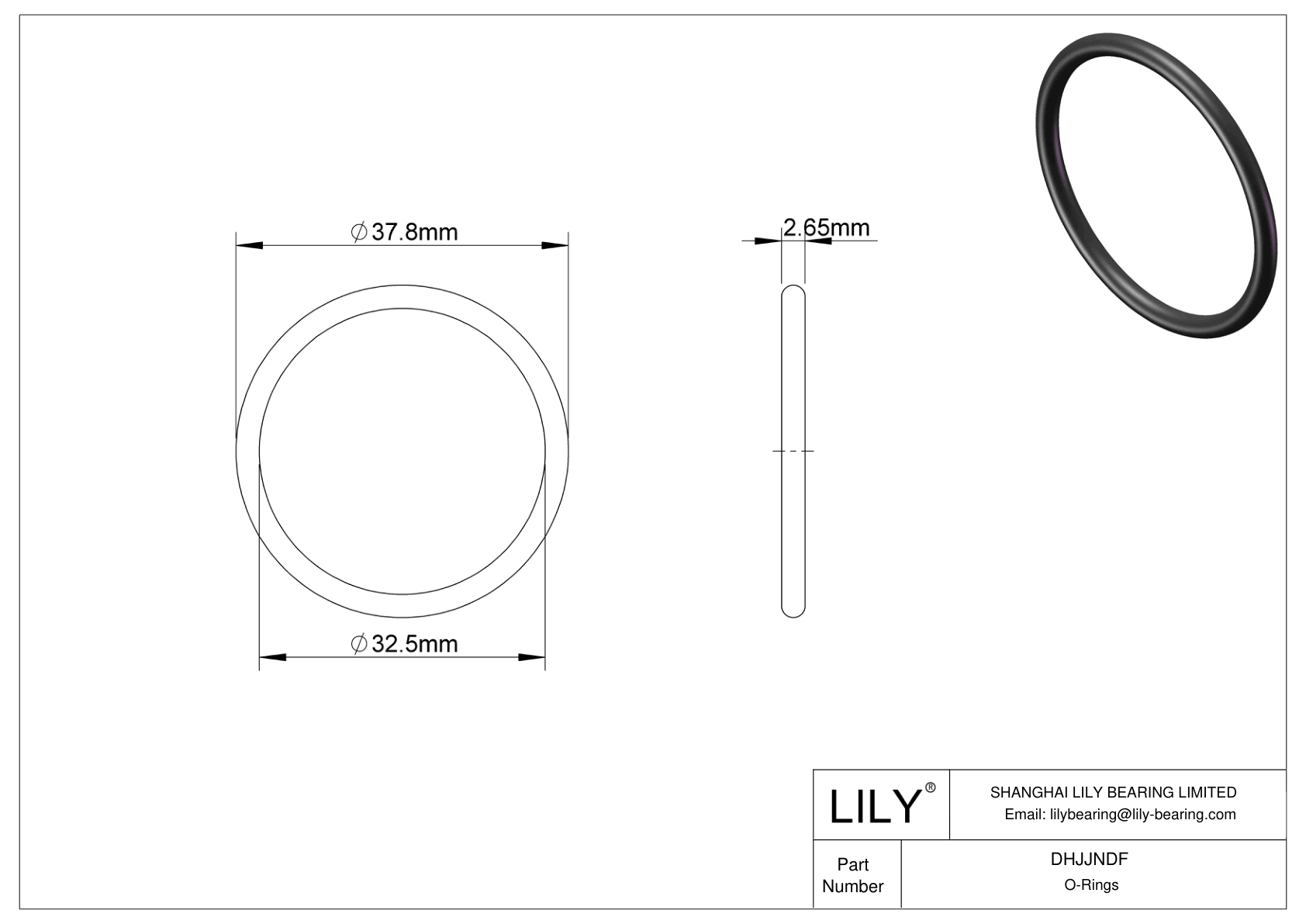 DHJJNDF Oil Resistant O-Rings Round cad drawing