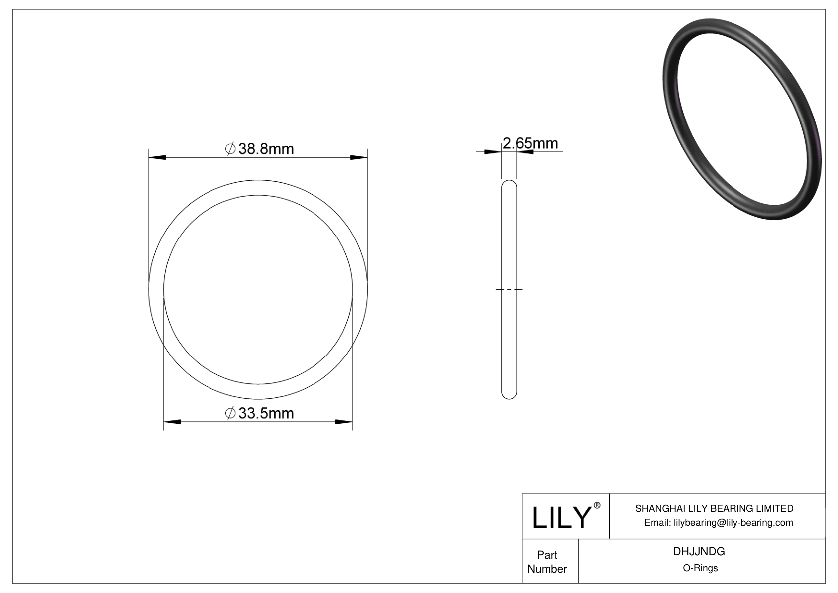 DHJJNDG Juntas tóricas redondas resistentes al aceite cad drawing