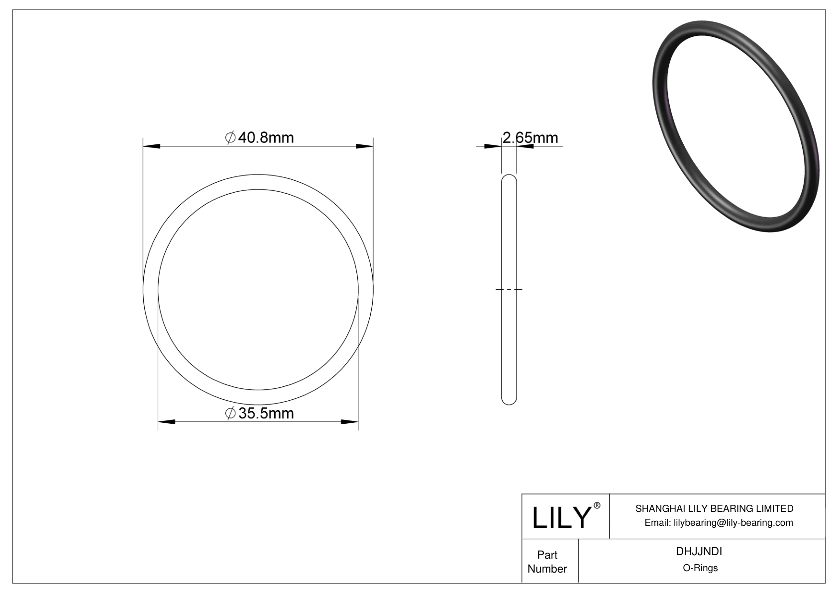 DHJJNDI Oil Resistant O-Rings Round cad drawing