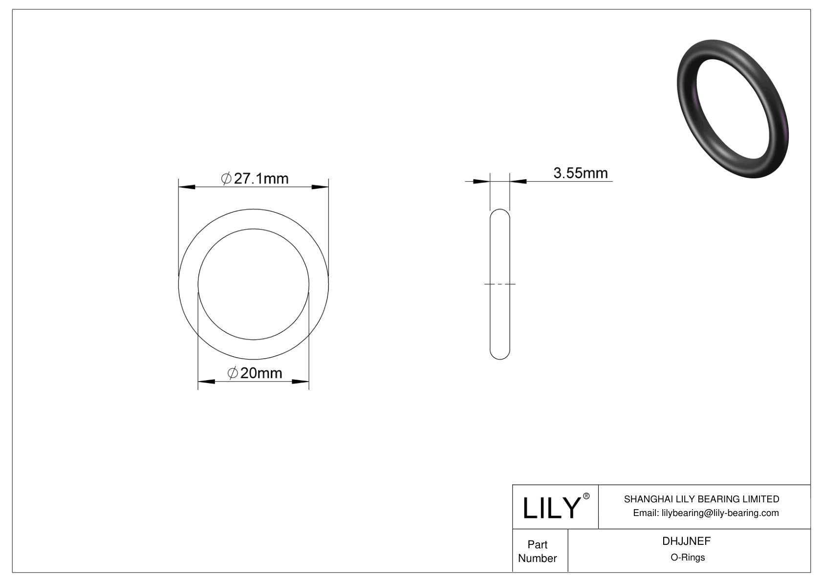 DHJJNEF Juntas tóricas redondas resistentes al aceite cad drawing