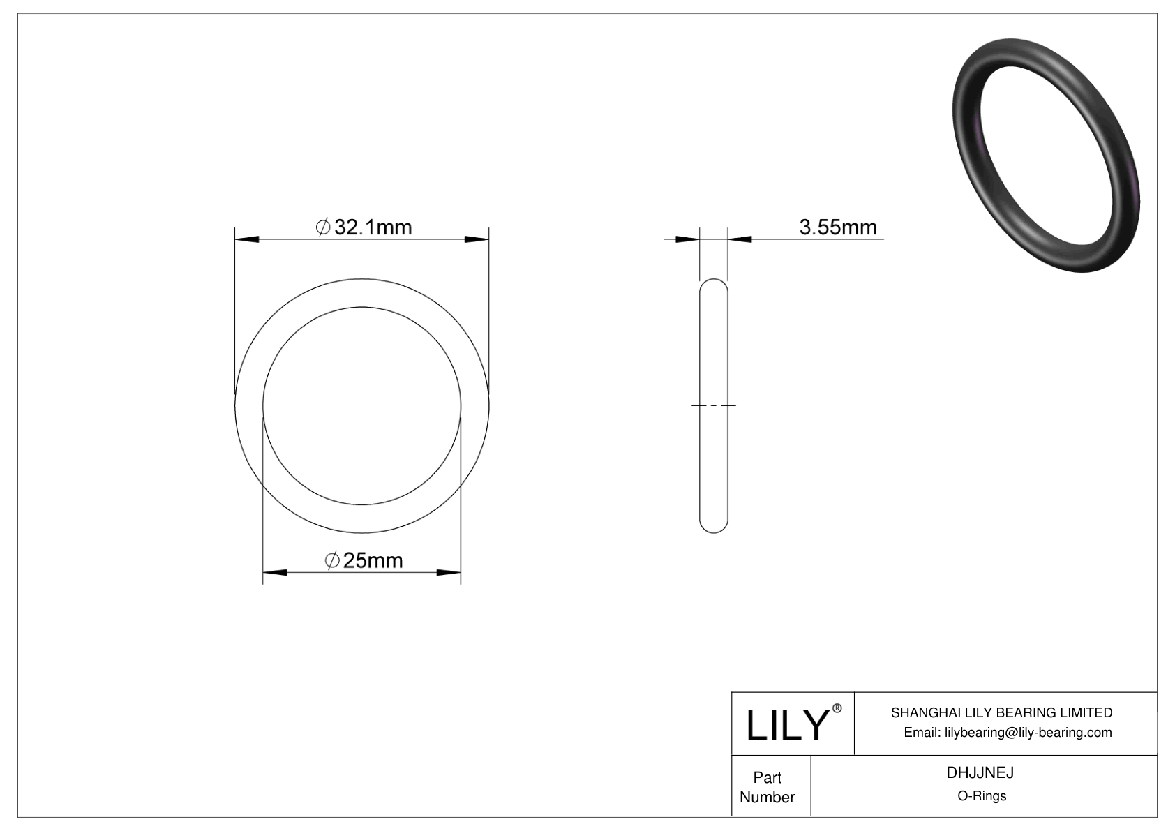 DHJJNEJ Juntas tóricas redondas resistentes al aceite cad drawing