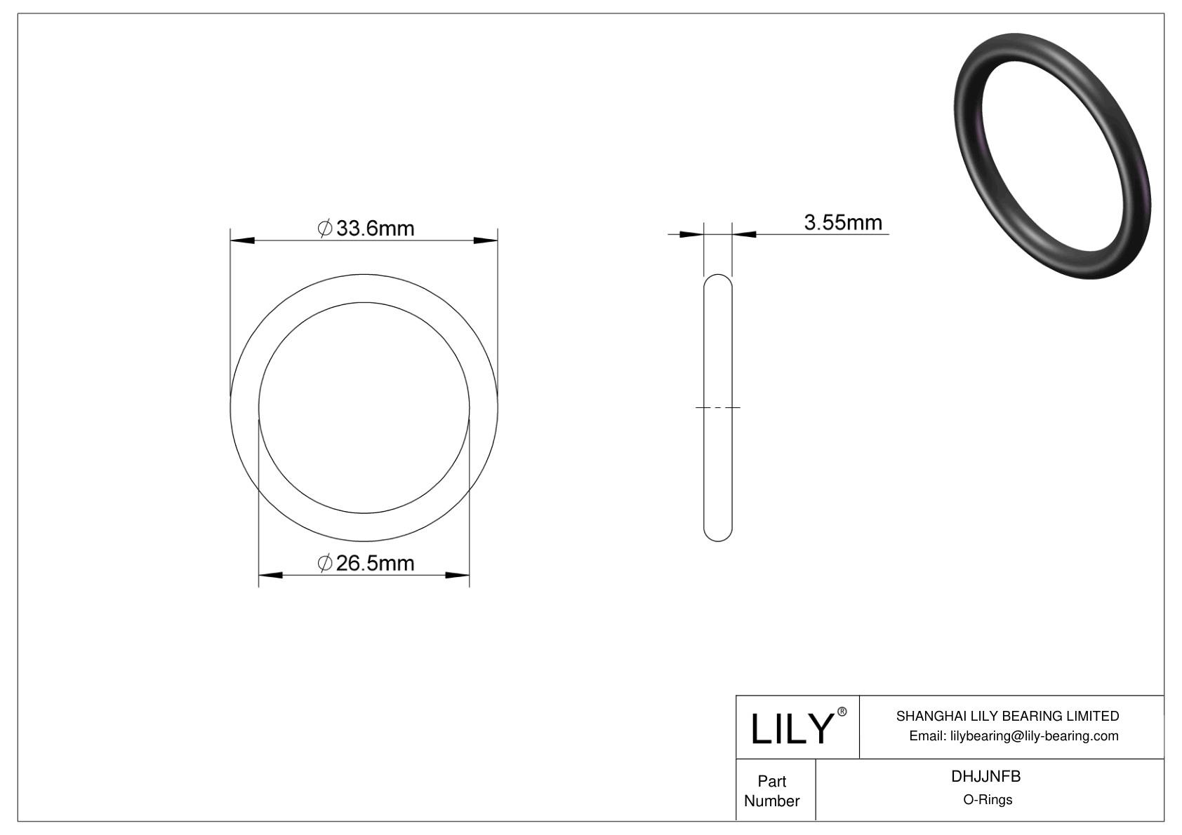 DHJJNFB Juntas tóricas redondas resistentes al aceite cad drawing