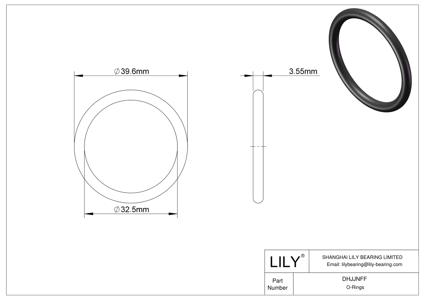 DHJJNFF Juntas tóricas redondas resistentes al aceite cad drawing