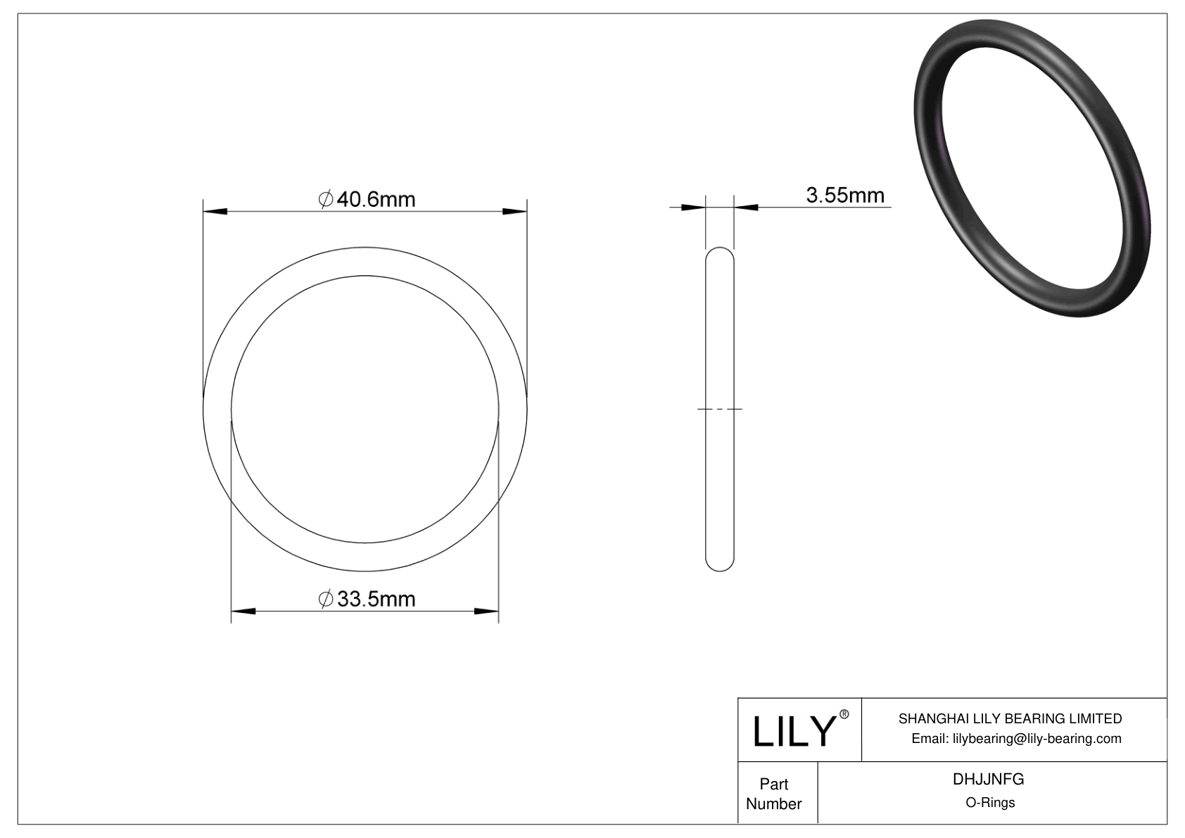 DHJJNFG Oil Resistant O-Rings Round cad drawing