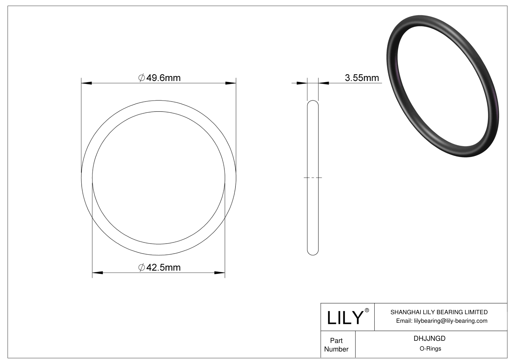 DHJJNGD Oil Resistant O-Rings Round cad drawing